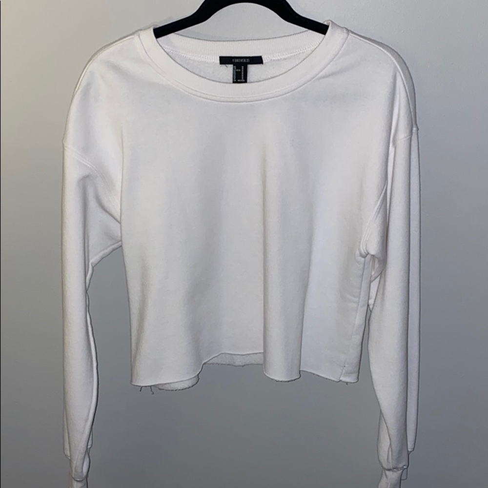 white cropped top
